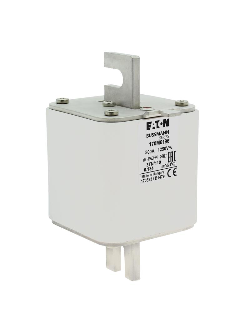 FUSE 800A 1250V 3TN/110 AR Wkładka szybka 800A AC 1250V rozmiar 3 76x90x139 mm aR DIN IEC, 170M6196