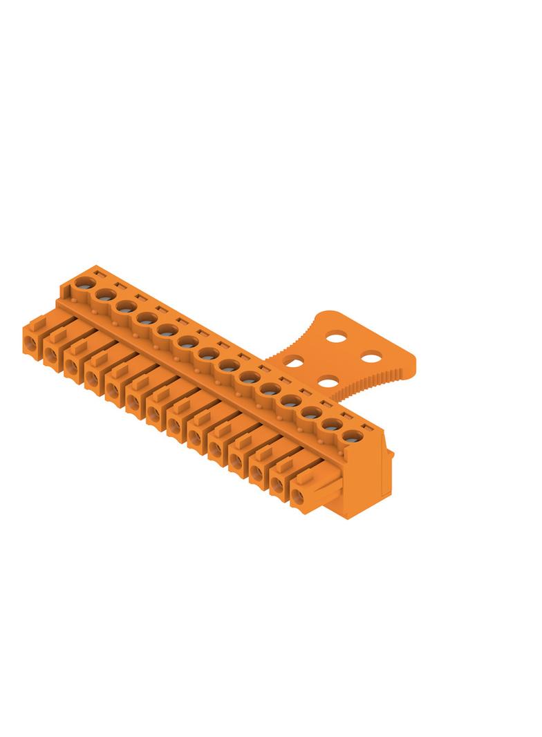 BCZ 3.81/14/180ZE SN OR BX Wtyk PCB (złącze wiązki), 3.81 mm, Liczba biegunów: 14, Przyłącze z jarzmem /50szt./ 1236390000 WEIDMÜLLER