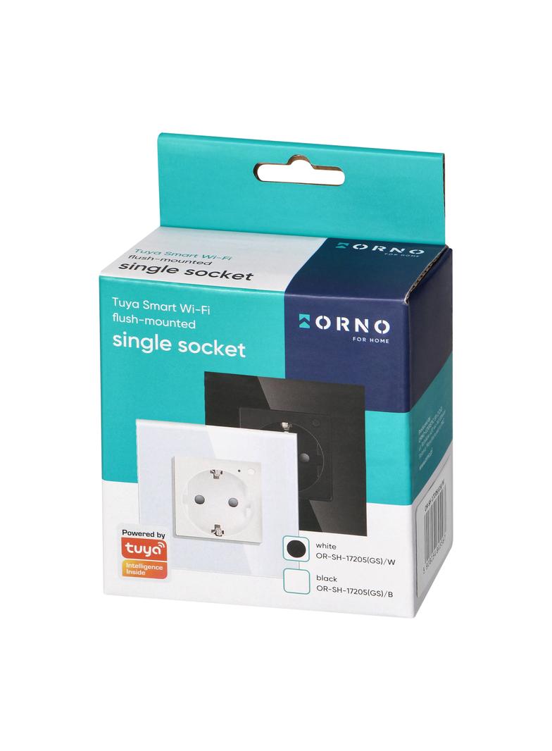 Gniazdo pojedyncze Tuya Smart Wi-Fi, Schuko, białe