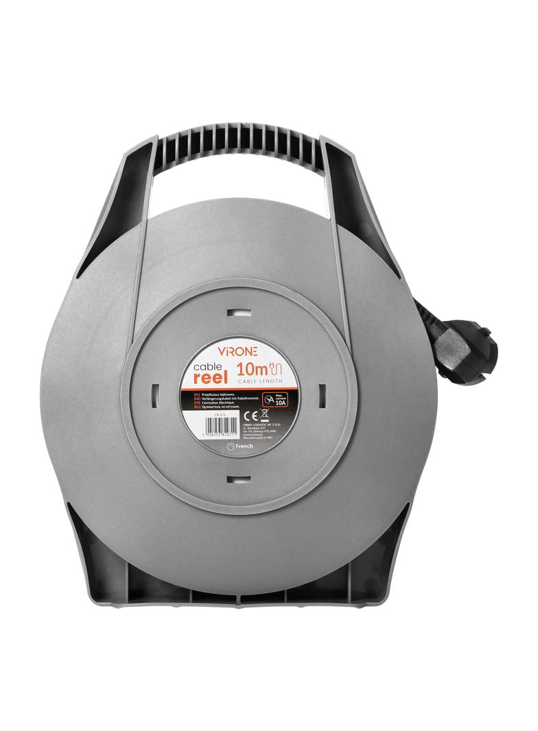 Przedłużacz bębnowy 4 gniazda z uziemieniem zwijany kabel PVC 900W 10m VIRONE
