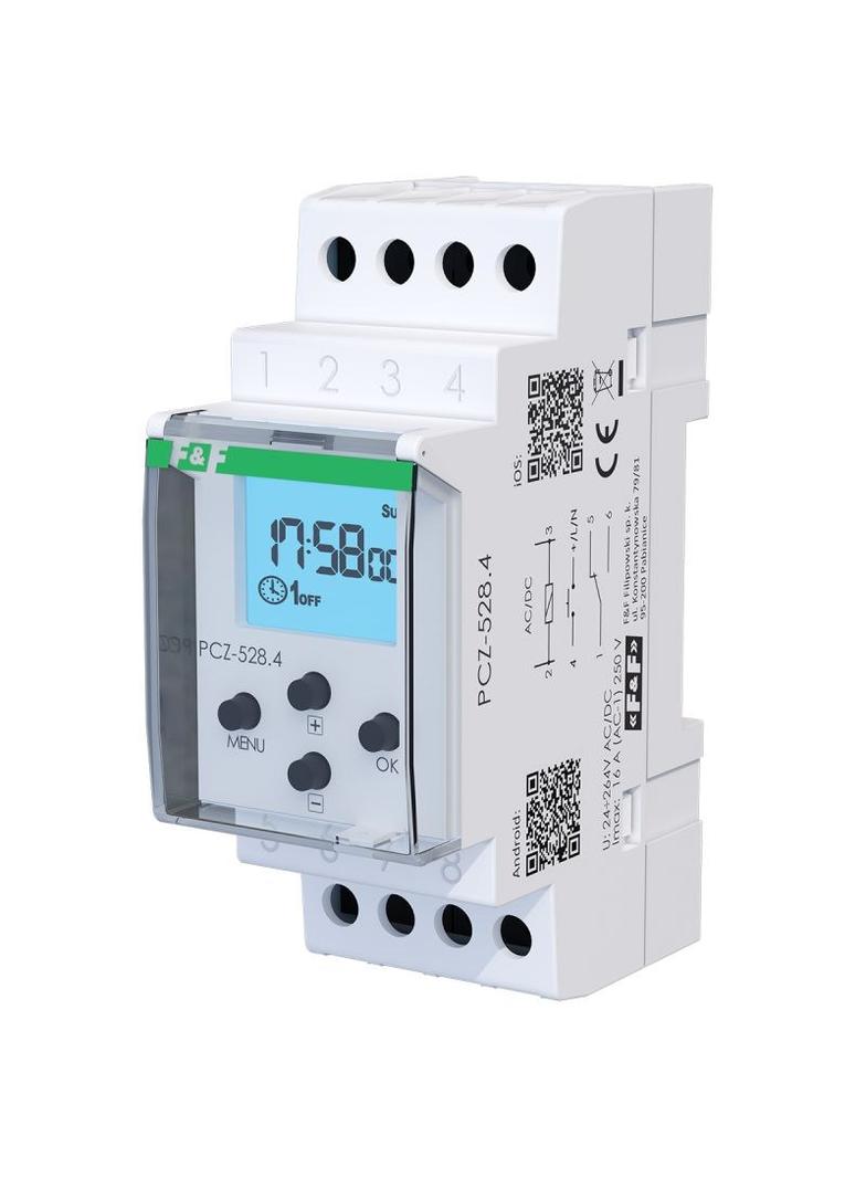 Zegar sterujący uniwersalny roczny astro tygodniowy z NFC iOS Android PCZ-528.4 F&F