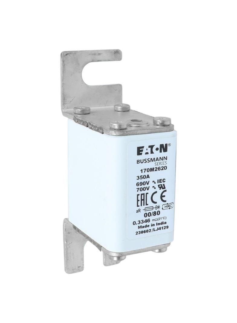 350A 690V aR 00/80 SQ. BODY IND. FUSE Wkładka szybka 350A AC 690V DIN 00 30x51x100 mm aR, 170M2620 E