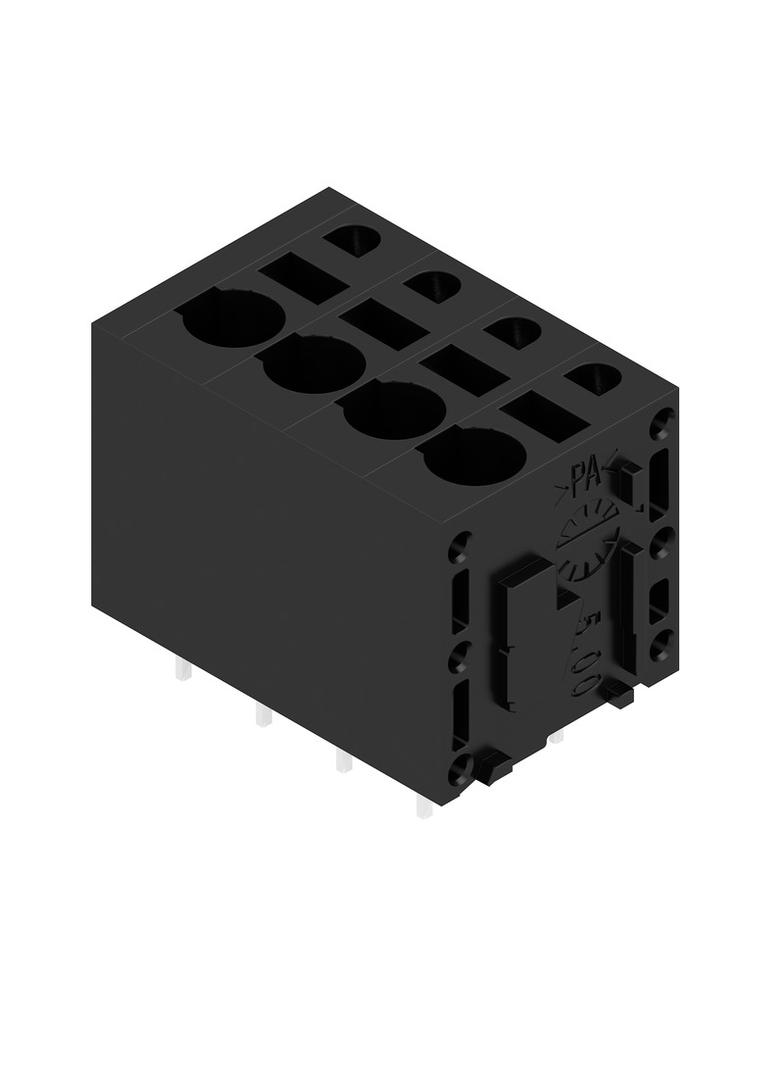 LMFS 5.00/04/180 3.5SN BK BX Zacisk płytki drukowanej, 5.00 mm, Liczba biegunów: 4, Kierunek odejścia przewodu: 180°, PUSH IN bez aktuatora /70szt./ 1425560000 WEIDMÜLLER