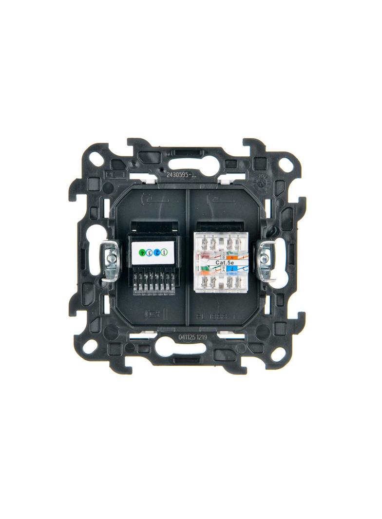 Simon 24 Gniazdo komputerowe RJ45 kat. 5e + telefoniczne RJ11 biały N5T.01/11