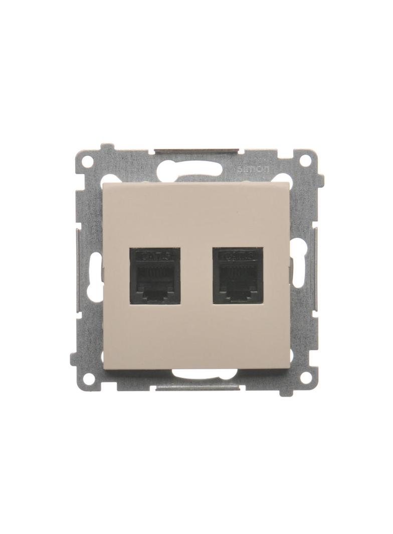 Simon 54 Gniazdo telefoniczne podwójne RJ12 kremowy
