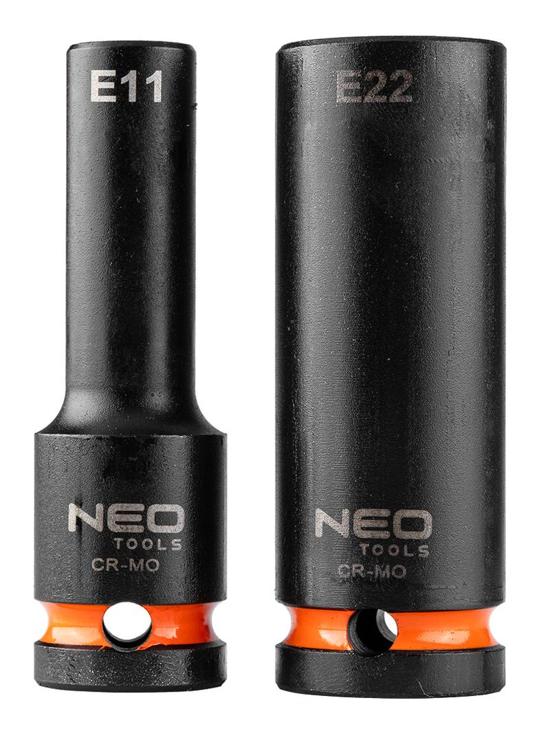Nasadki udarowe 1/2'' E10-E24 zestaw 9sztCrMo NEO GTX 12-110 GTX Poland