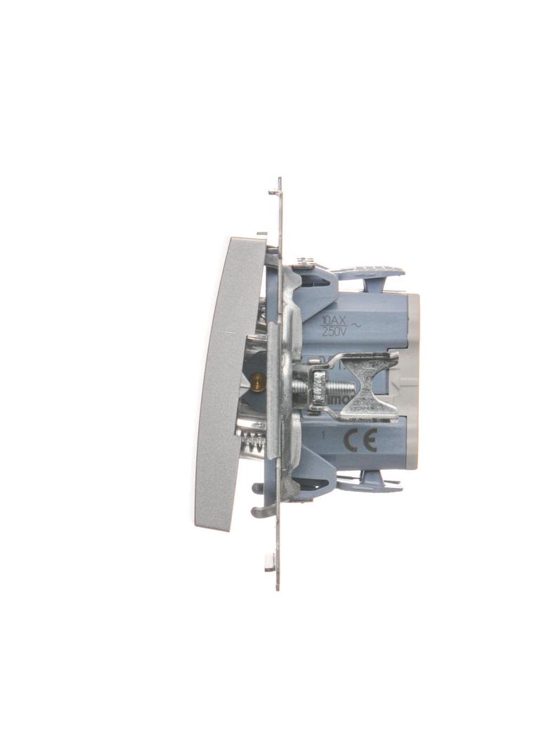 Simon 54 Przycisk „światło” 10A szybkozłączka srebrny mat