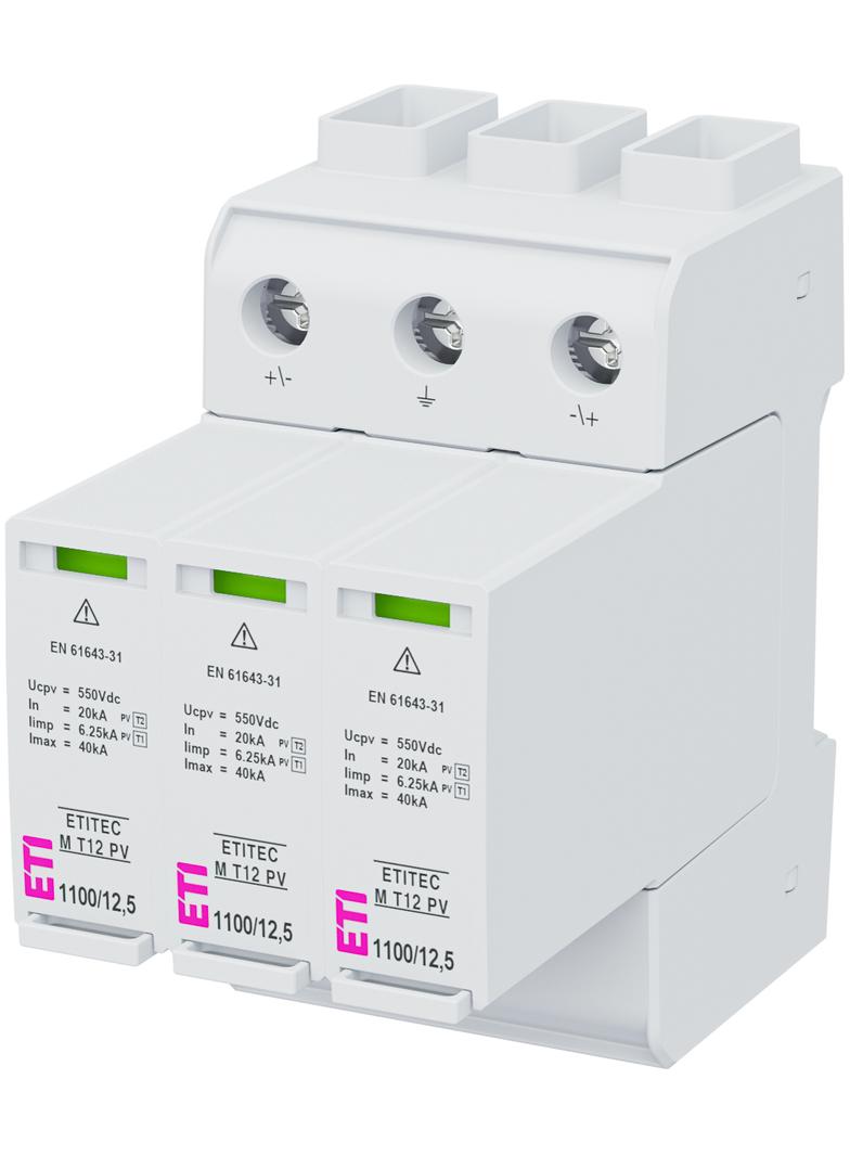 Ogranicznik przepięć T1 T2 (B C) - do systemów PV TEC M T12 PV 1100/12,5 Y 002440511 ETI
