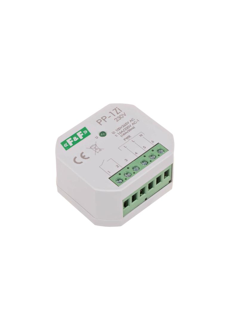 Przekaźnik elektromagnetyczny 1Z 16A montaż podtynkowy U=100-265V AC,styk:1Z 16A (160A/20ms) PP-1Z-LED-230V F&F