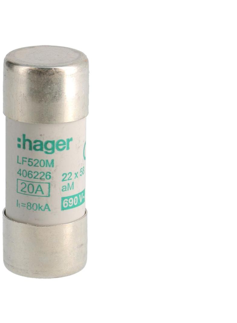 Wkładka bezpiecznikowa cylindryczna CH-22 22x58mm aM 20A 500VAC LF520M HAGER