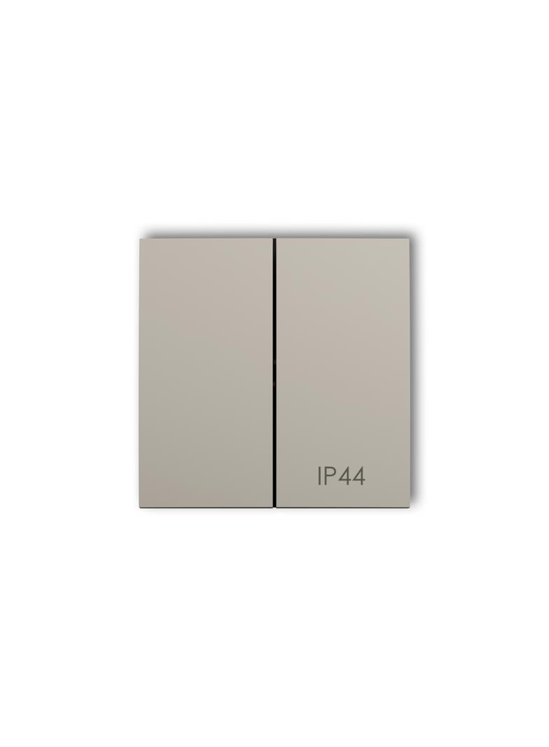 Klawisze podwójne do łączników IP44 ICON, MINI (komplet dwóch sztuk) taupe 60MKLH-2 KARLIK