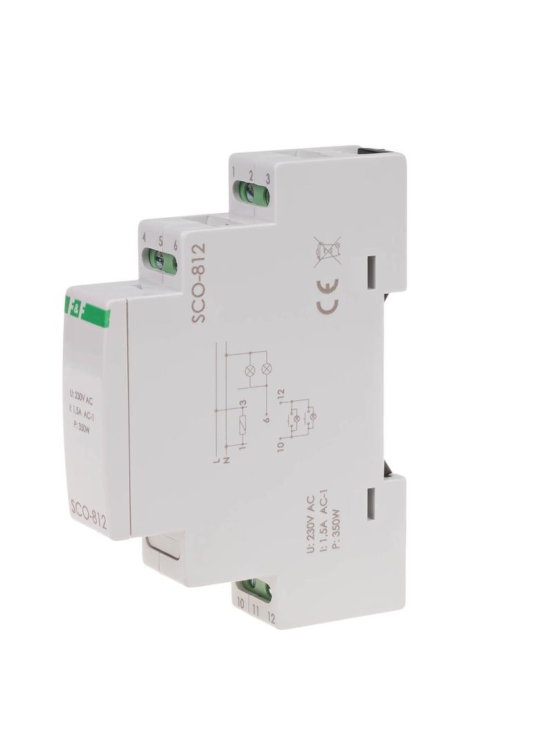 Ściemniacz oświetlenia montaż na szynie DIN zasilanie 230V AC 350W SCO-812 F&F