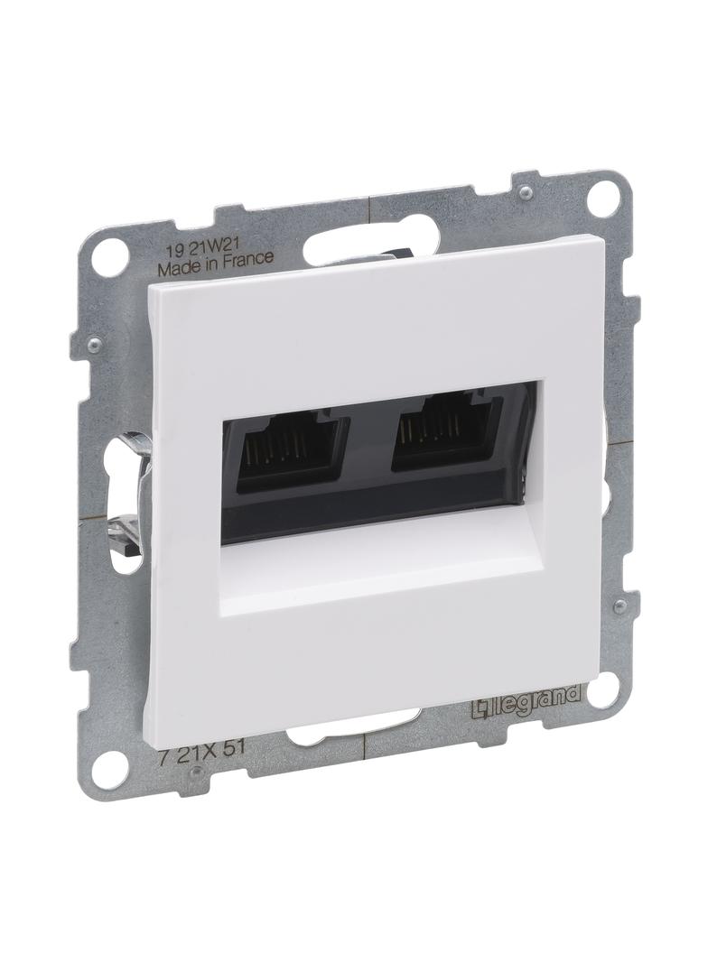 SUNO - Gniazdo 2XRJ45/kat 5E UTP, Biały, Legrand