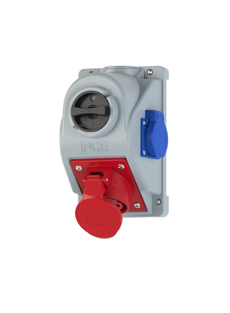 GNIAZDO Z WYŁĄCZNIKIEM / COMBO-POL/ 16A 400V 3P+Z, gniazdo 230V, wył. 0-1 96061441W PCE