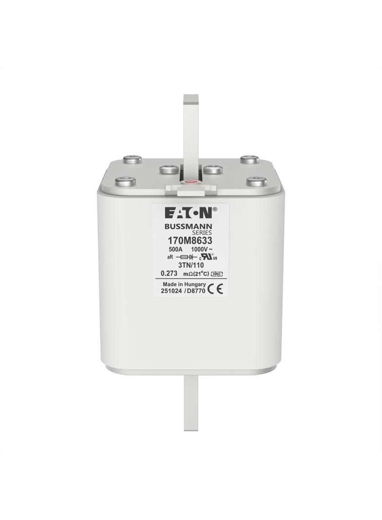 500A 1000V 3TN/110 aR INDICATOR FUSE Wkładka szybka 500A AC 1000V DIN 3 74x90x139 mm aR, 170M8633 EA