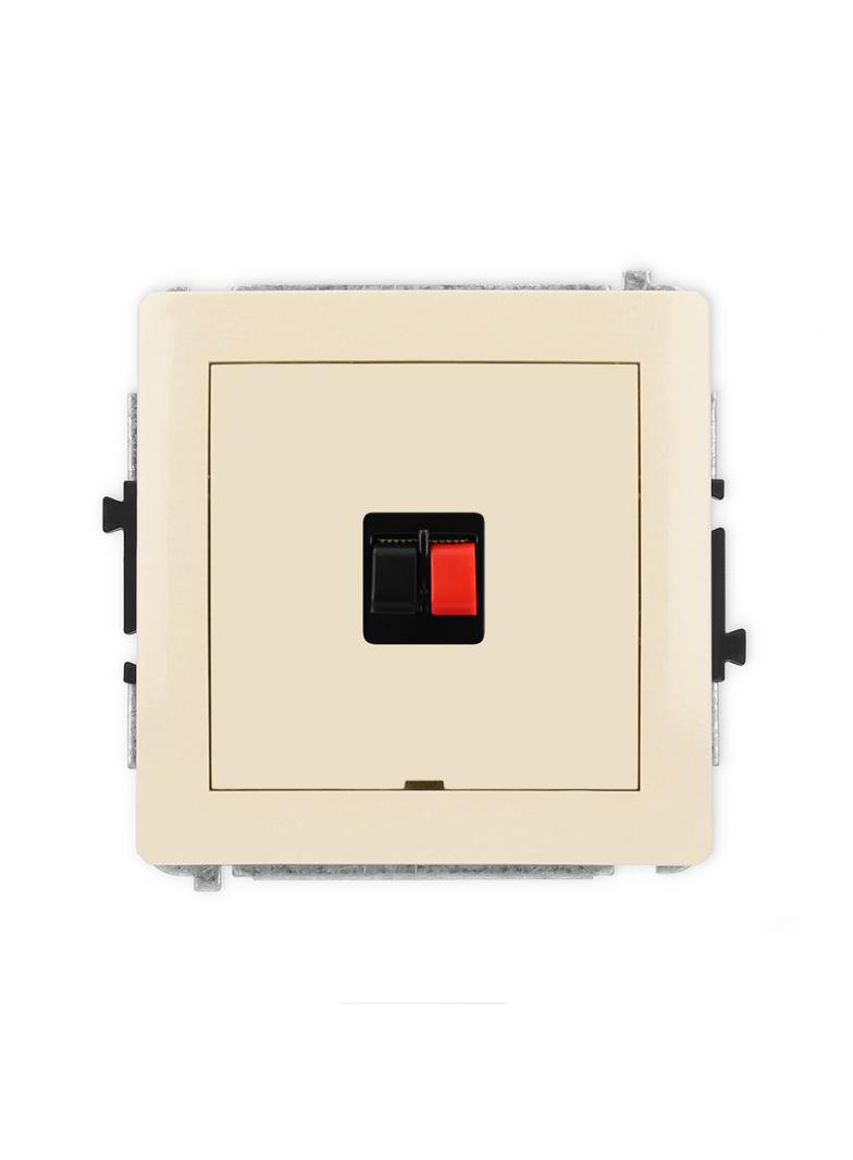 DECO Mechanizm gniazda głośnikowego pojedynczego, bez pola opisowego beżowy