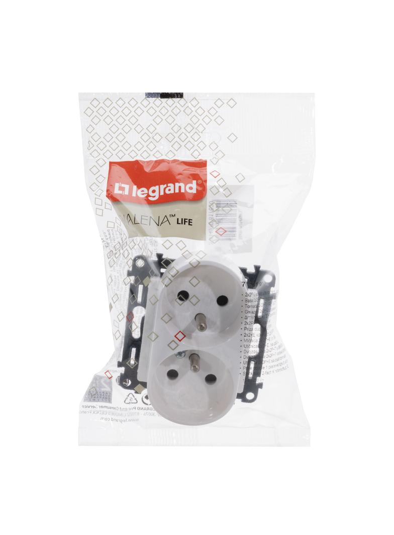 VALENA LIFE GNIAZDO 2 P+Z Z PRZESŁONĄ DO RAMEK WIELOKROTNYCH BIAŁE 16 A – 250 V~, Legrand