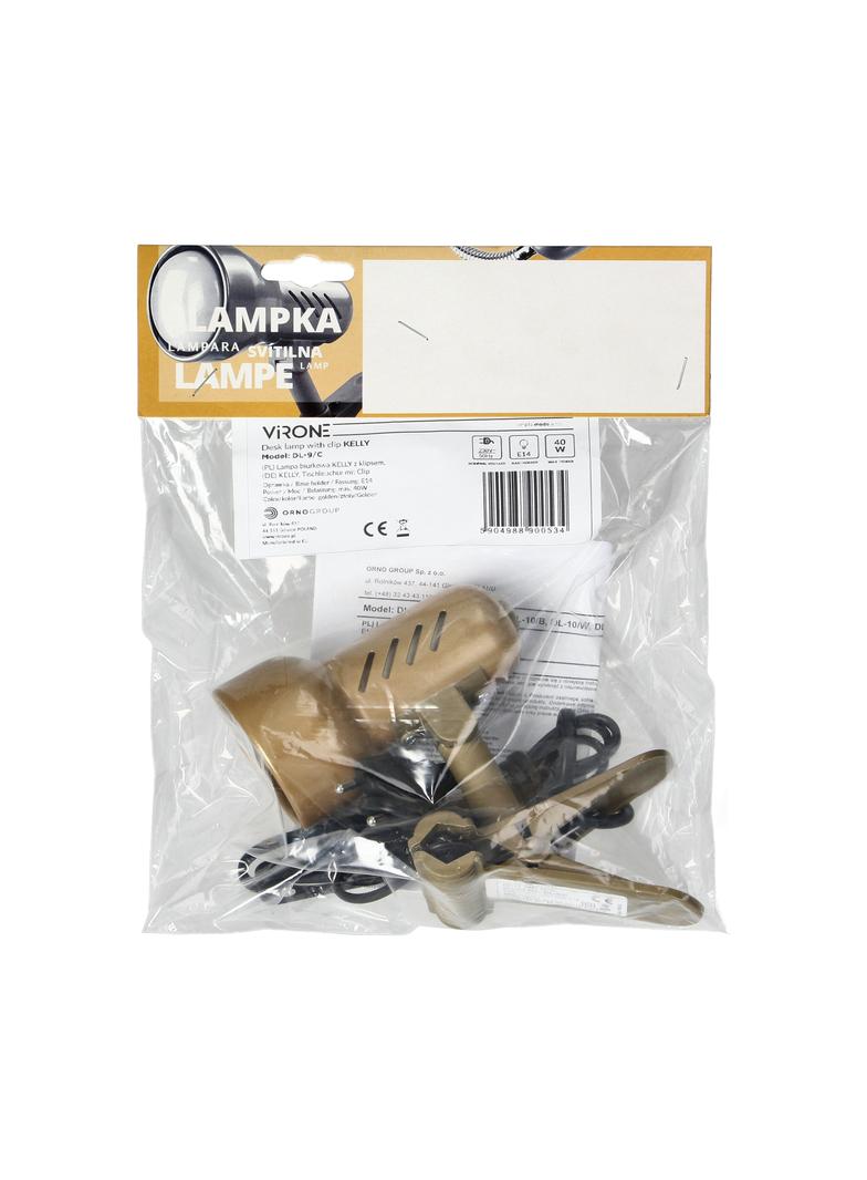 Kelly lampa biurkowa z klipsem 40W E14 stal + tworzywo złota DL-9/C ORNO