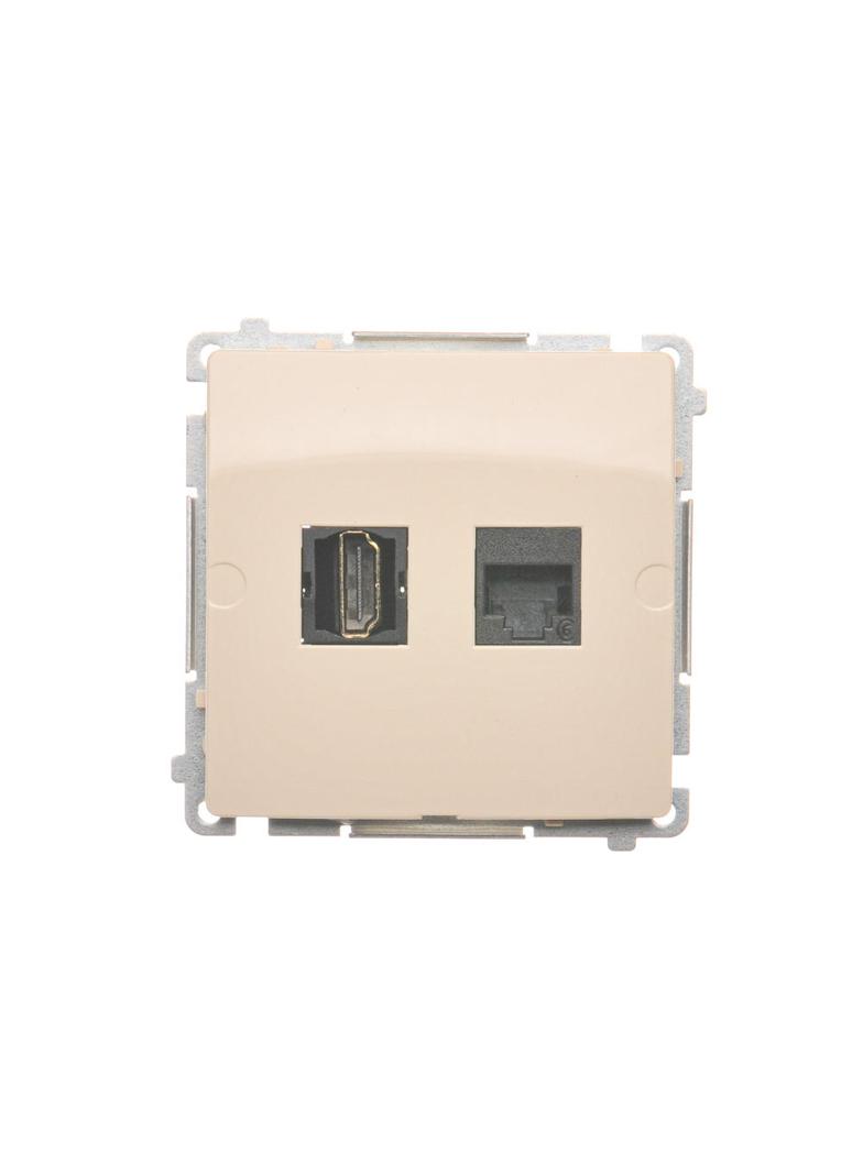 Simon Basic Gniazdo HDMI + RJ45 kat.6. beż BMGHRJ45.01/12 KONTAKT