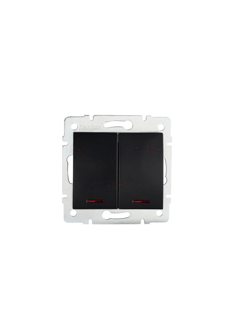 LOGI 02-1120-142 cm Łącznik dwugrupowy świecznikowy z LED LOGI 02-1120-142 cm śrubowy kolor czarny m