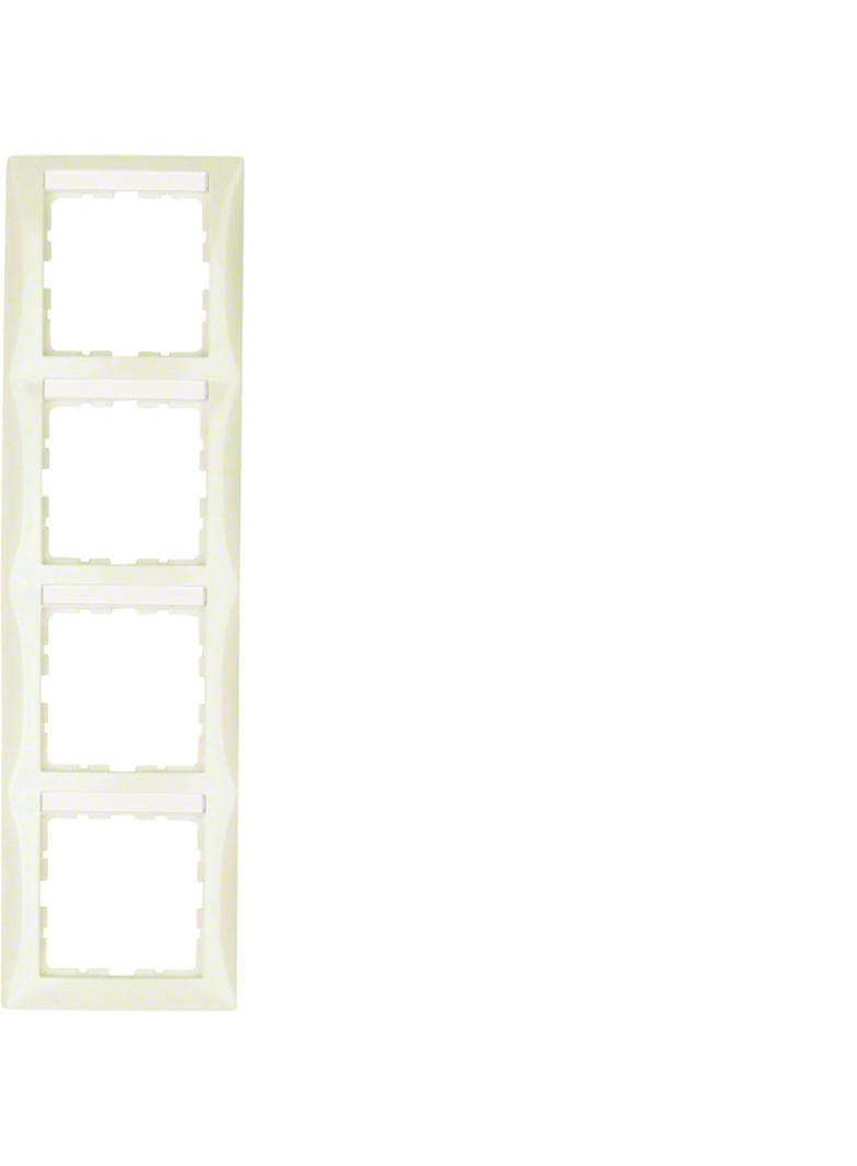 B.Kwadrat Ramka 4-krotna pionowa z polem opisowym, kremowy, połysk