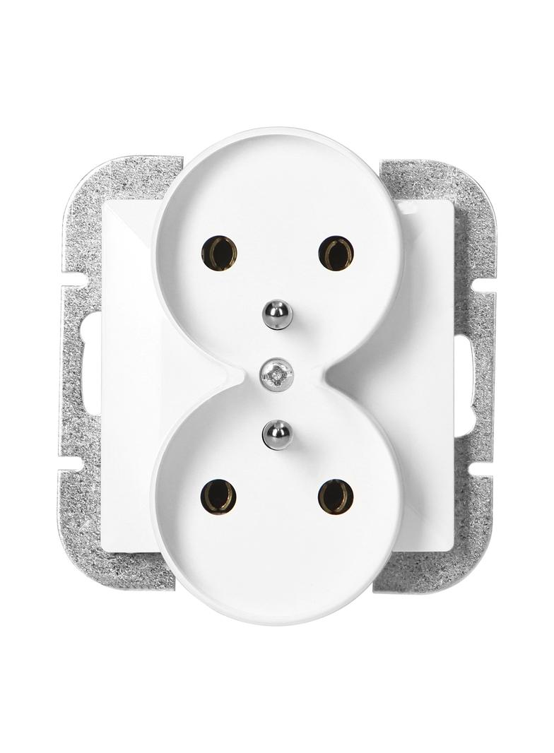 Gniazdo podwójne podtynkowe 2x2P+Z Pearl, 16A, 250V, PT-6 PR, biały