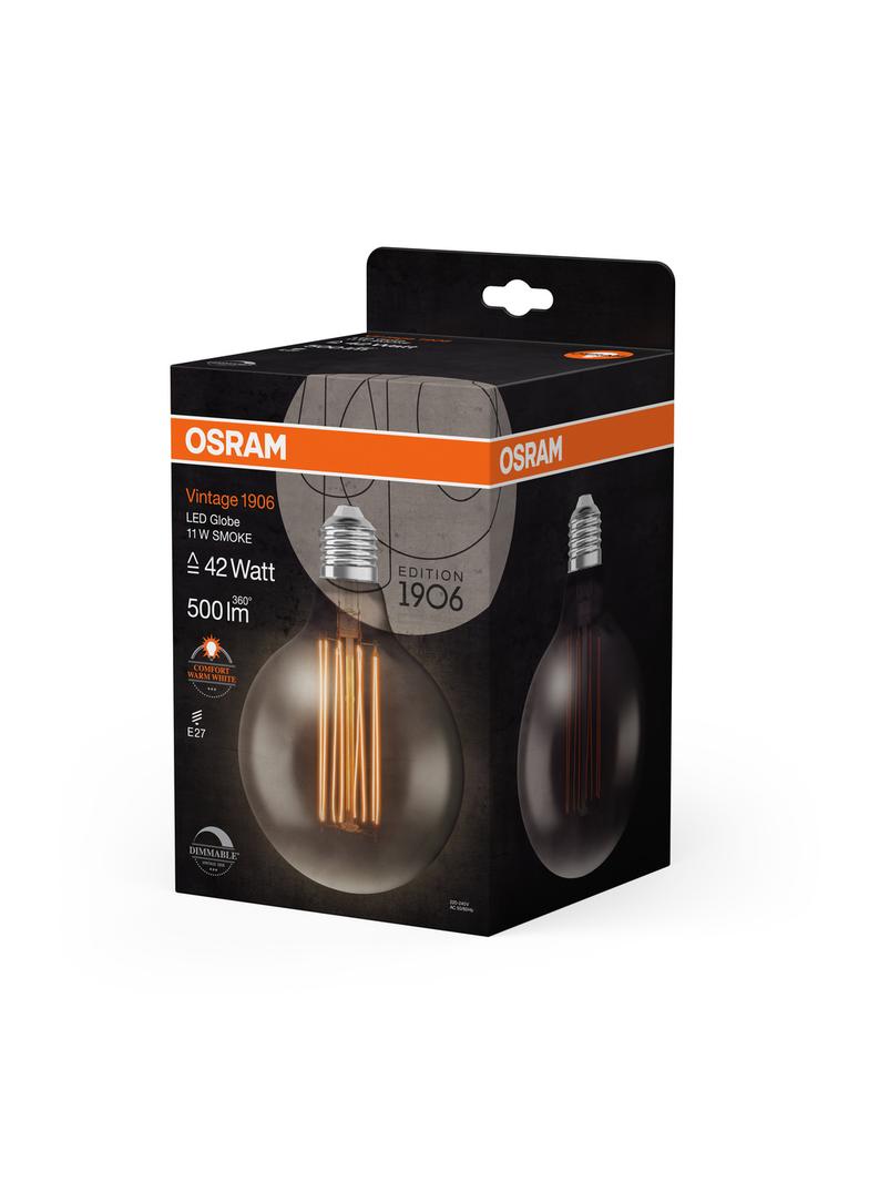 Lampa LED Vintage 1906 SMOKE 125 dim 11W/818 szkło przezroczyste E27