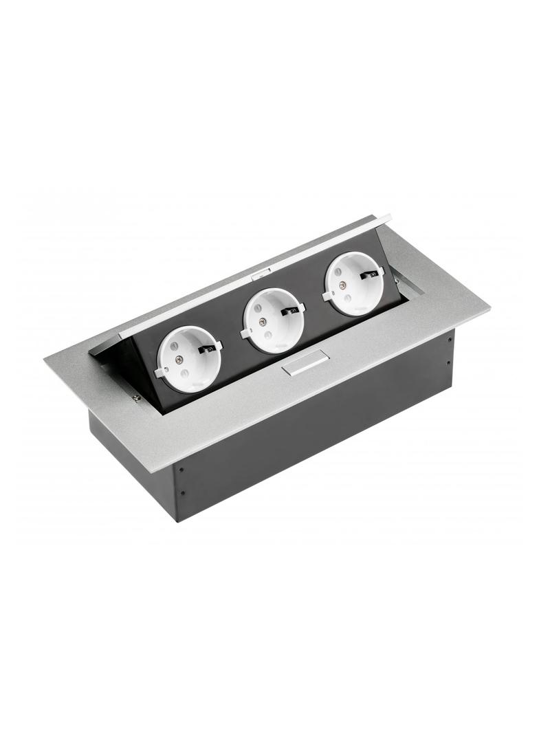 BIURKOWY ROZGAŁĘZIACZ 3X GNIAZDO SHUCKO, ALUMINIUM
