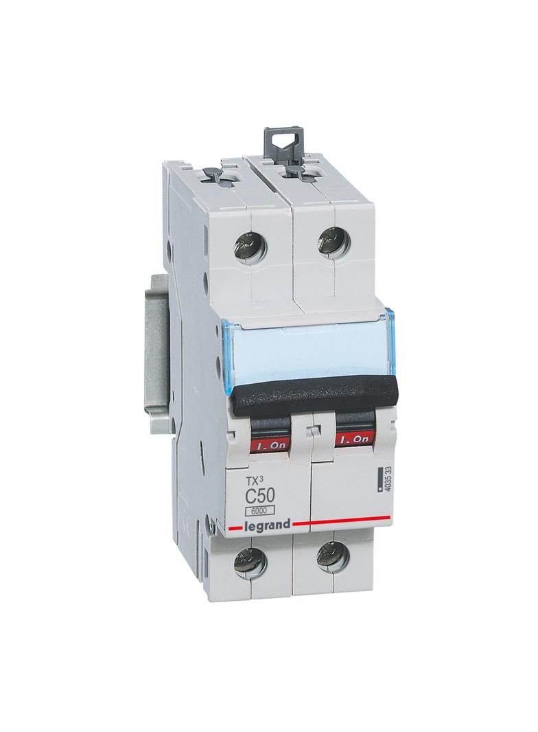 WYŁĄCZNIK NADPRĄDOWY S 302 2P C 50A 6000A SERII TX3, Legrand