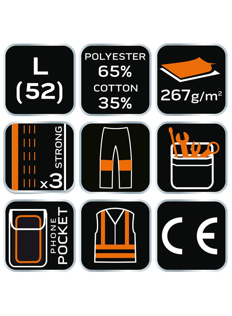 Spodnie robocze na szelkach, rozmiar L/52