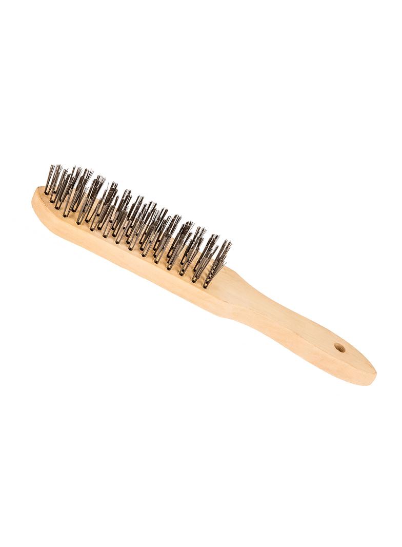 Szczotka druciana 6-rzędowa, drewniany uchwyt