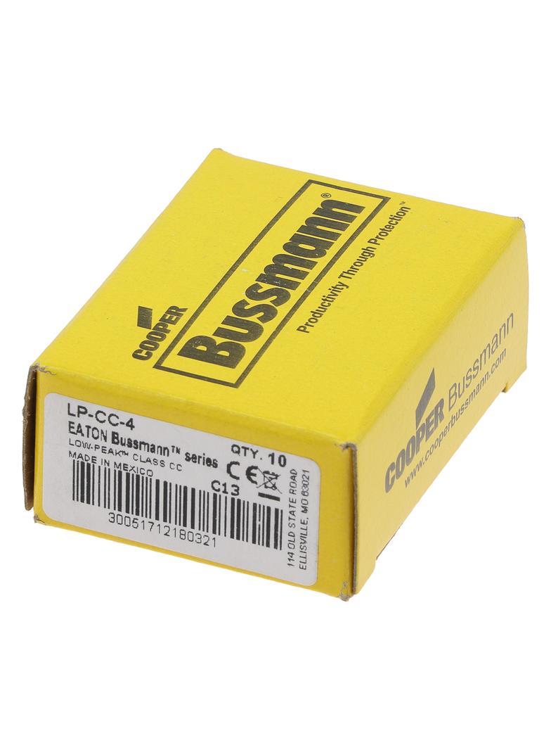 LOW PEAK CC TIME DELAY 4A 600 VAC/150VDC zwłoczna klasa CC LP-CC-4 EATON