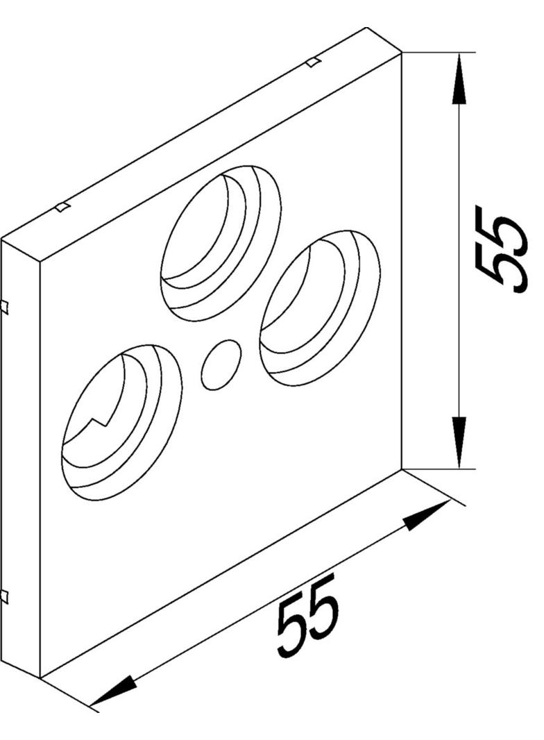 tehalit.WA Płytka centralna CATV / SAT 3-krotna 55x55mm PC-ABS bezhalog jszary