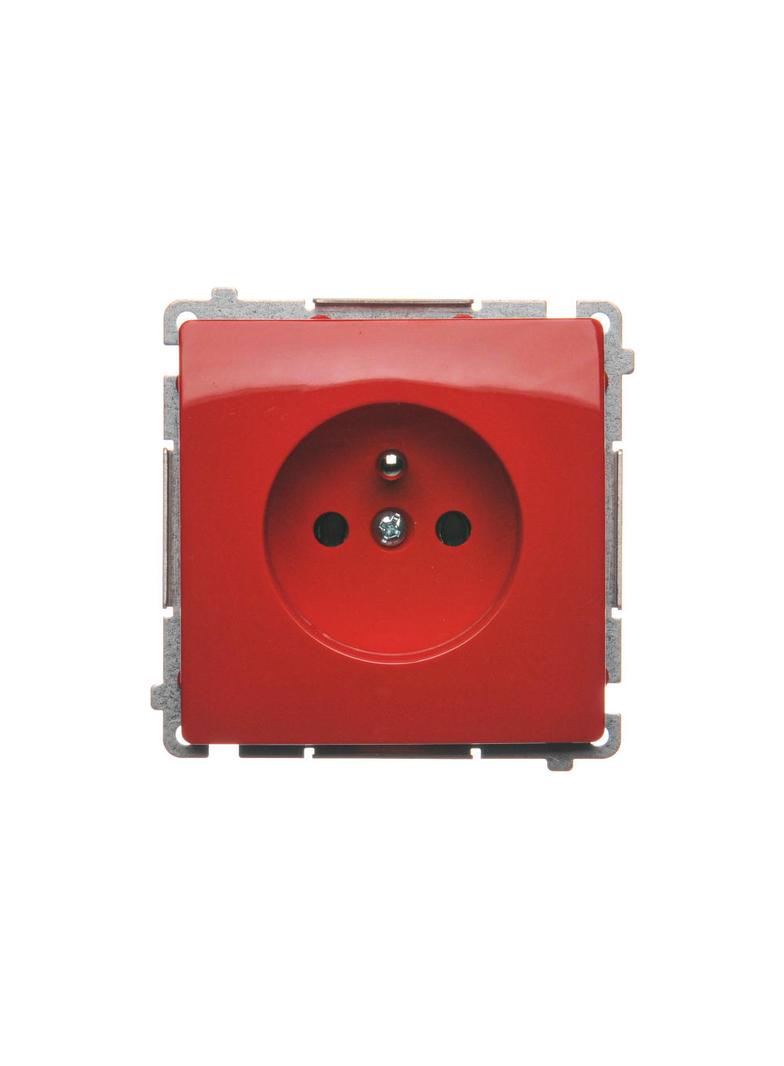 Simon Basic Gniazdo wtyczkowe z uziemieniem 16A 250V zaciski śrubowe czerwone BMGZ1.01/22 KONTAKT