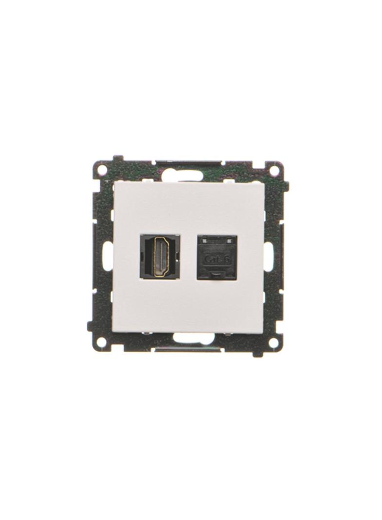 Simon 55 Gniazdo HDMI+RJ45 kat.6 Jasnoszary mat