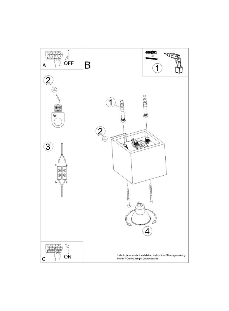Plafon QUAD 1 biały