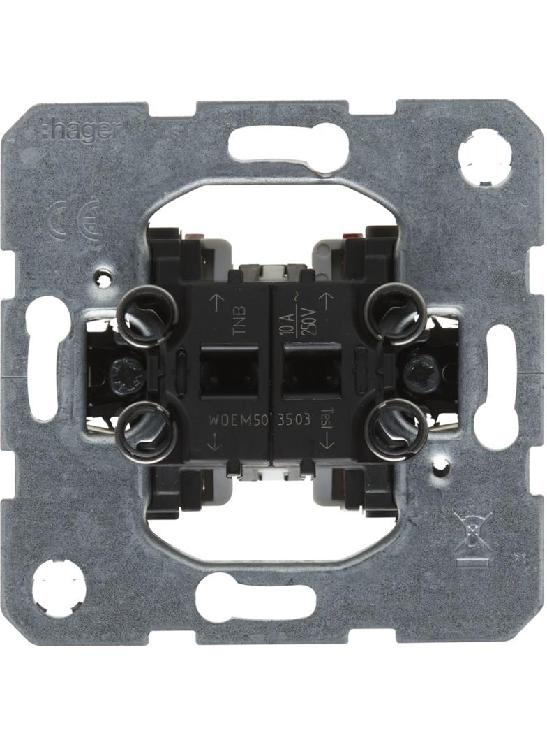 one.platform Przycisk podwójny 2 zestyki zwierne oddzielne zaciski wejściowe (mechanizm) Berker 53503503 WDEM503503 HAGER