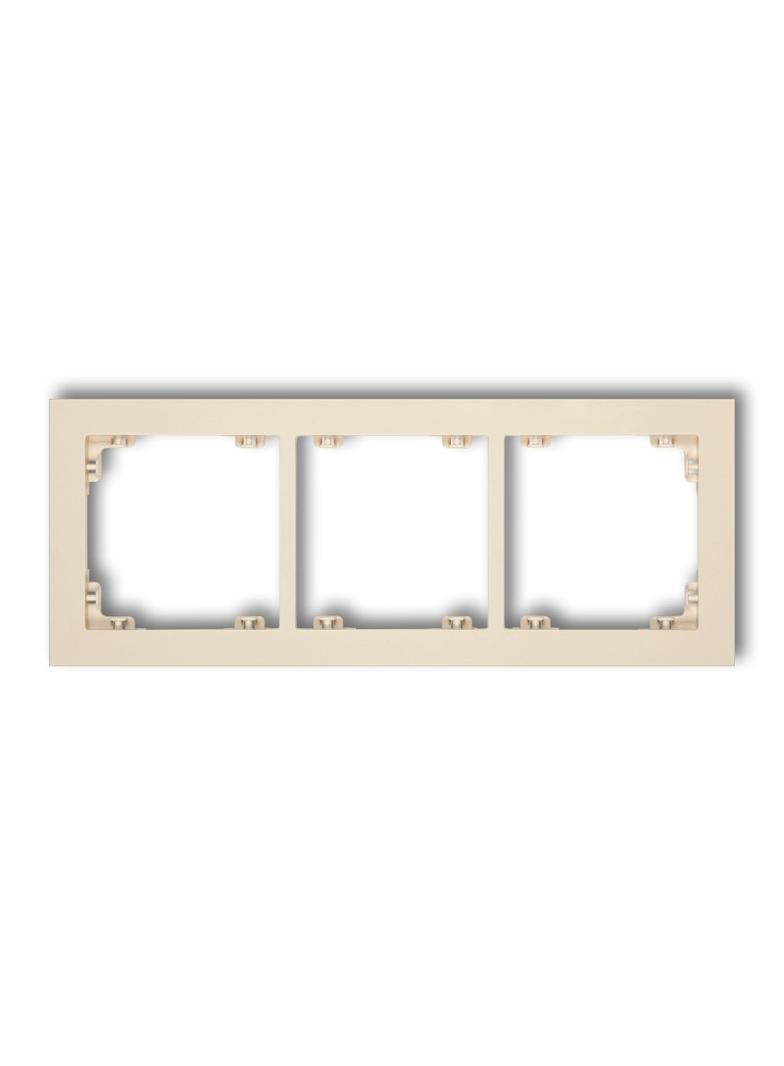 DECO Ramka uniwersalna potrójna z tworzywa beżowa