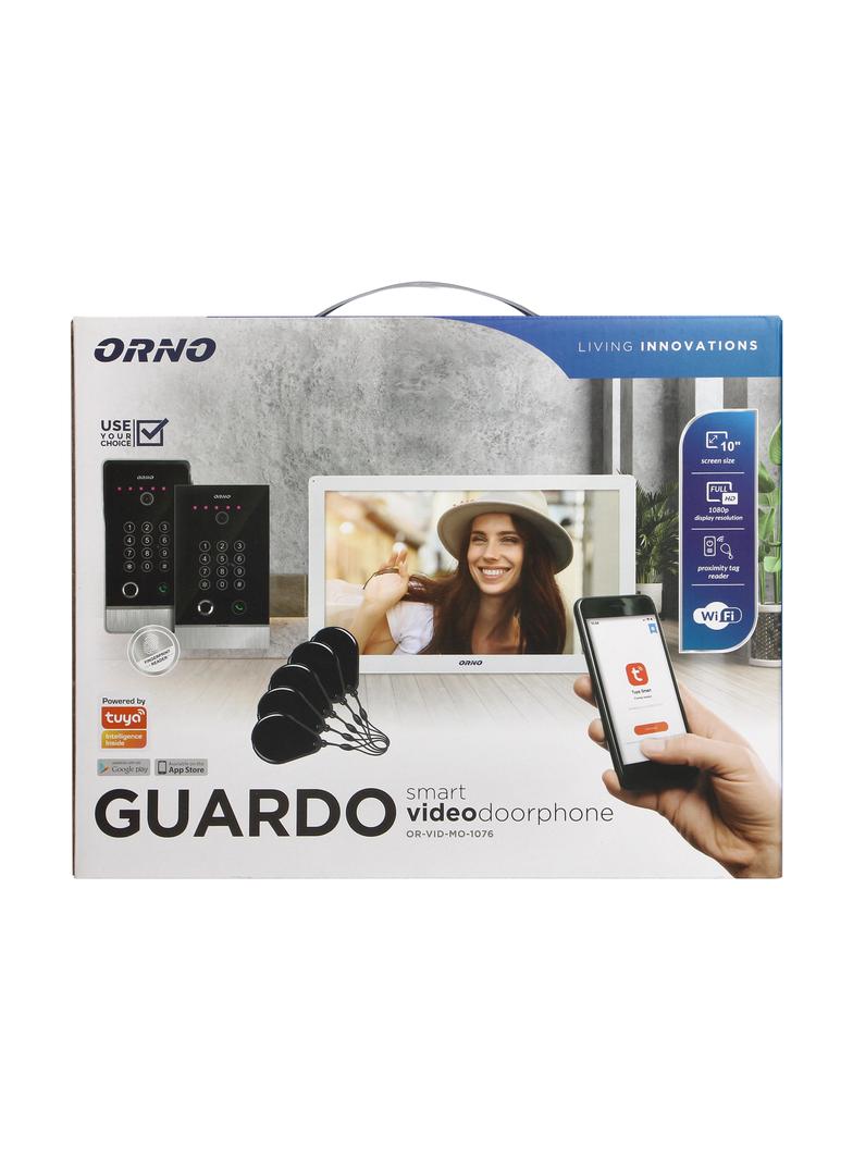Zestaw wideodomofonowy, bezsłuchawkowy, monitor 10 LCD, menu OSD, WI-FI + APP na telefon, z gniazde OR-VID-MO-1076/W/S ORNO