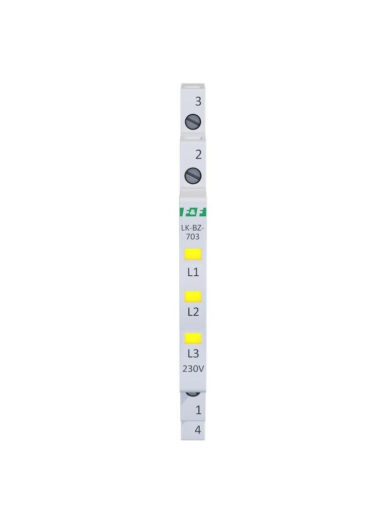 Lampka kontrolna zasilania z zabezpieczeniem 1/3S 3xLED ŻÓŁTA LK-BZ-703Y F&F