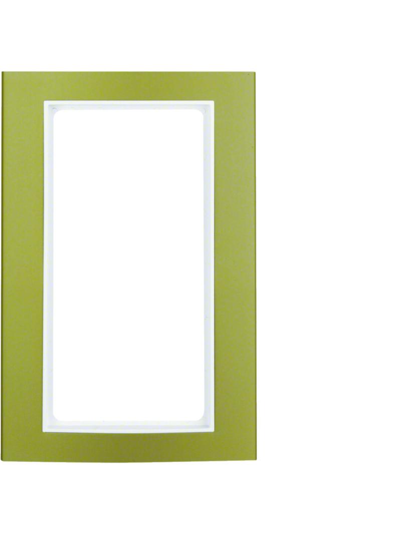 BERKER B.3 Ramka z dużym wycięciem aluminium złota/biała 13093046 HAGER