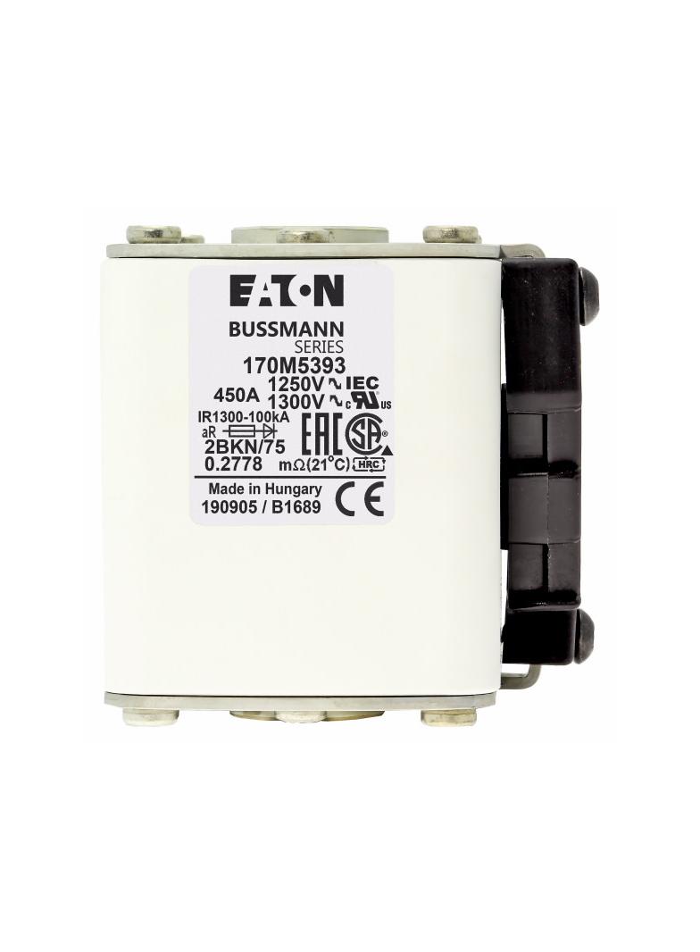 FUSE 450A 1250V 2BKN/75 AR CU Wkładka szybka 450A AC 1250V rozmiar 2 61x75x77 mm aR IEC UL 170M5393