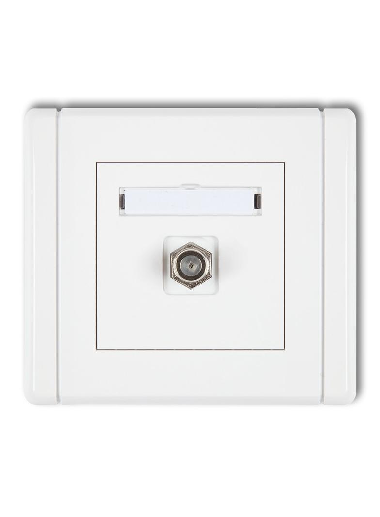 FLEXI Gniazdo antenowe pojedyncze typu F (SAT) niklowane biały