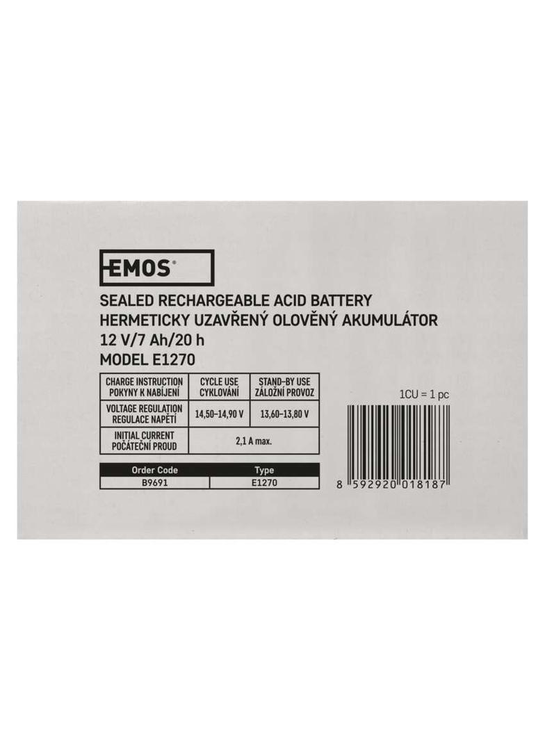 Akumulator AGM 12V 7Ah F4,7 B9691 EMOS