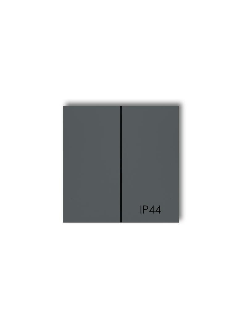 Klawisze podwójne do łączników IP44 ICON, MINI (komplet dwóch klawiszy), grafitowy mat 28MKLH-2 KARLIK
