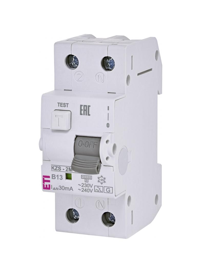 Wyłącznik różnicowonadprądowy KZS-2M 1P+N B13A 30mA typ G/KV 002174103 ETI
