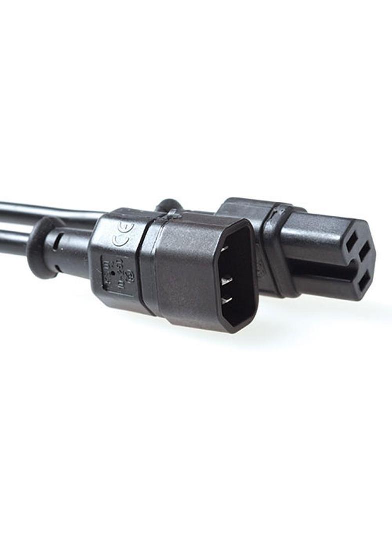 Kabel zasilający C14 - C15 czarny 0,6m