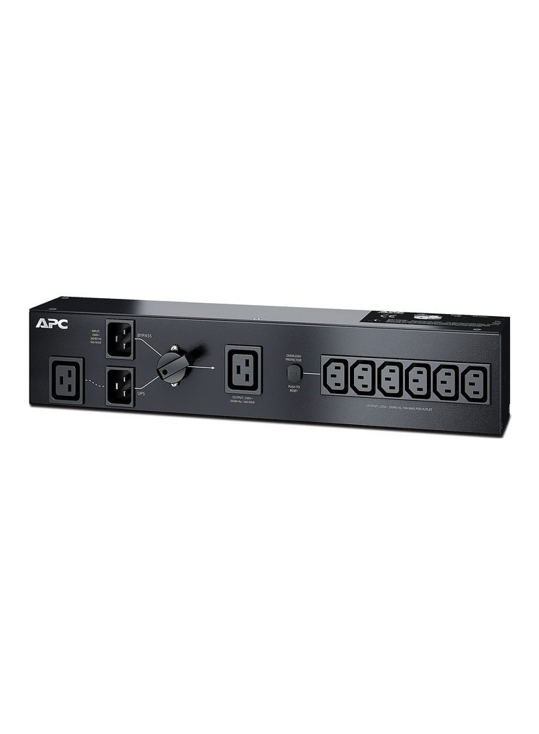 LISTWA PDU OBEJŚCIA SERWISOWEGO APC, 230 V 16 A Z (6) GNIAZDAMI IEC C13 I (1) C19