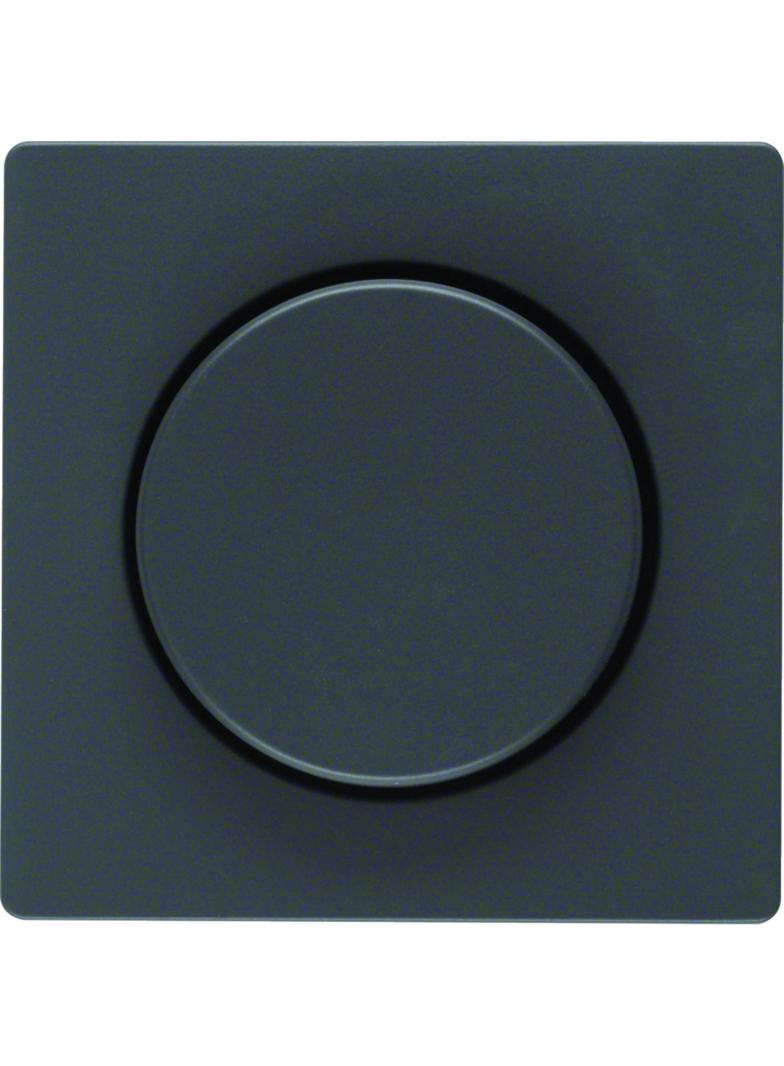 BERKER Q.x Płytka czołowa z pokrętłem Regulator do ściemniacza obrotowego antracyt aksamit lakierowa