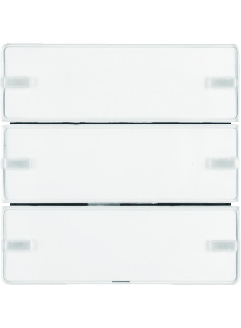 BERKER KNX e/s Q.x Przycisk potrójny z polem opis. z diodami LED RGB i czujnikiem temperatury biały 80143329 HAGER